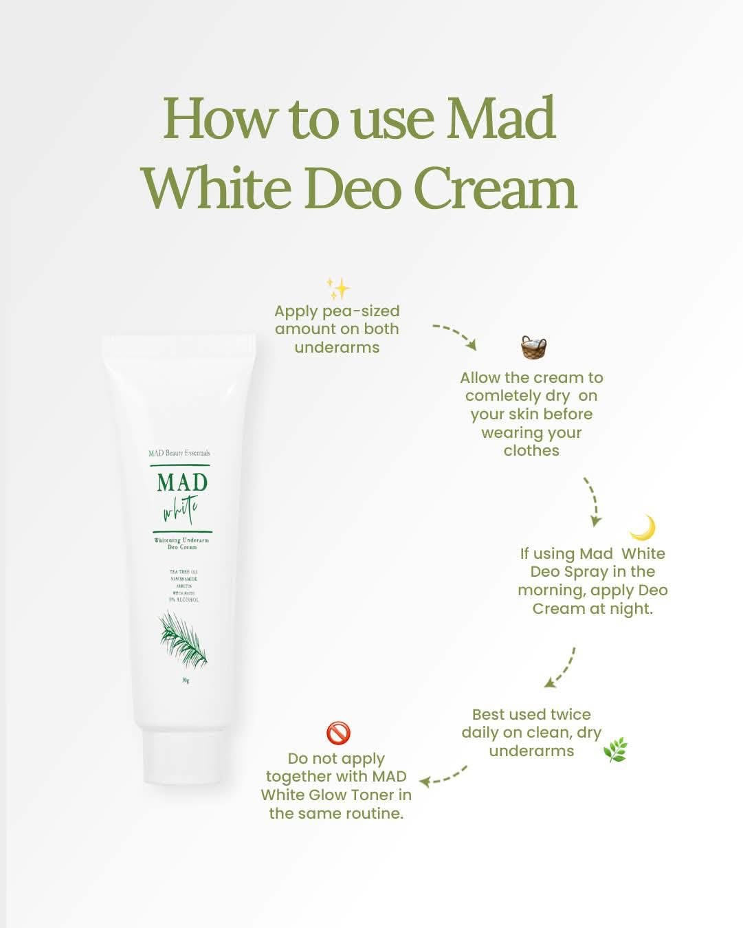 MAD White Whitening Underarm Deo Cream 30g