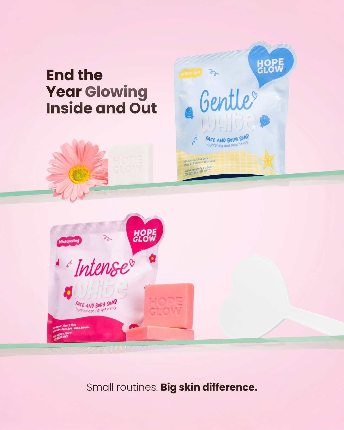Luna Aura Hope Glow Gentle White Face & Body Soap (50g x 3 Bars)