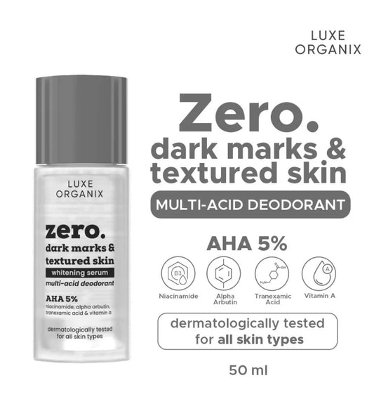 Luxe Organix Zero Dark Marks & Textured Skin Whitening Serum Deodorant For All Skin Types 50ml
