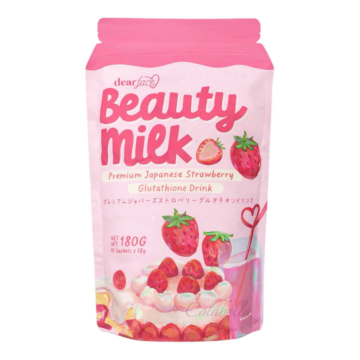 Dear Face Beauty Milk Strawberry Glutathione Drink (Choose a Size)