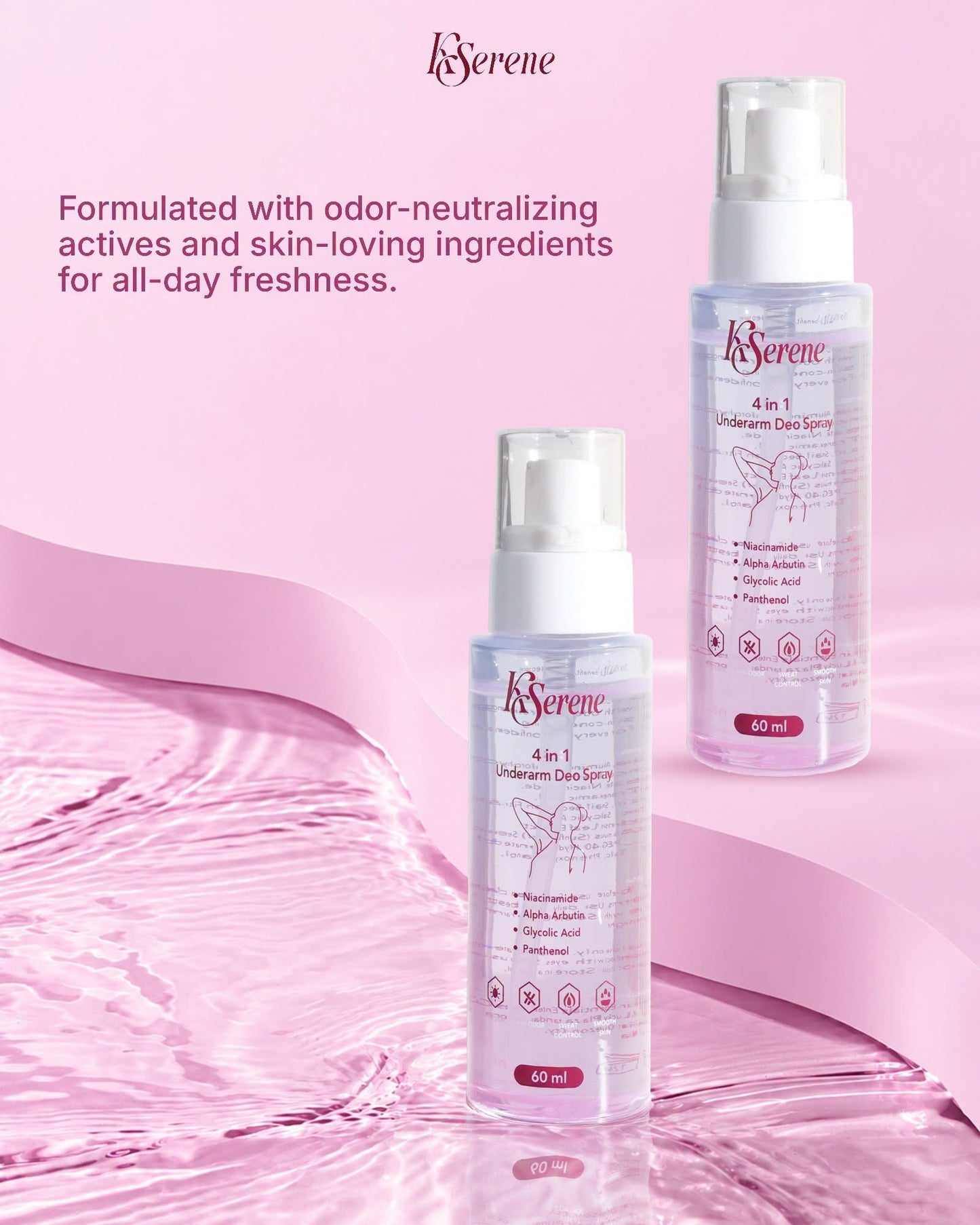 KSerene 4 in 1 Underarm Deo Spray 60ml