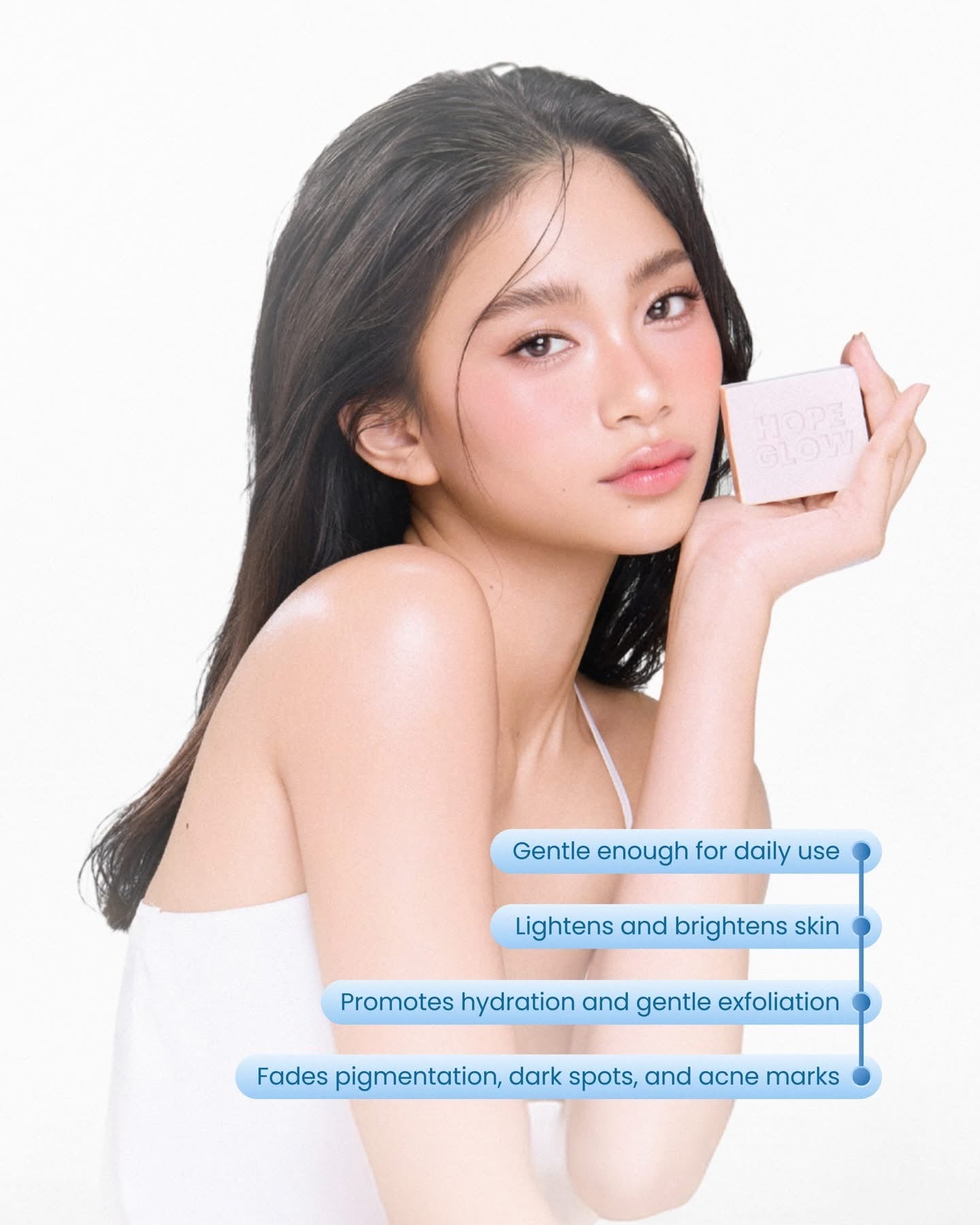 Luna Aura Hope Glow Gentle White Face & Body Soap (50g x 3 Bars)