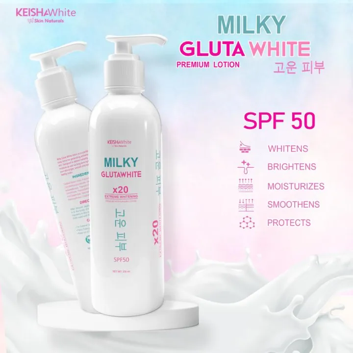 Keisha White Milky Gluta White Premium Lotion SPF50 250ml