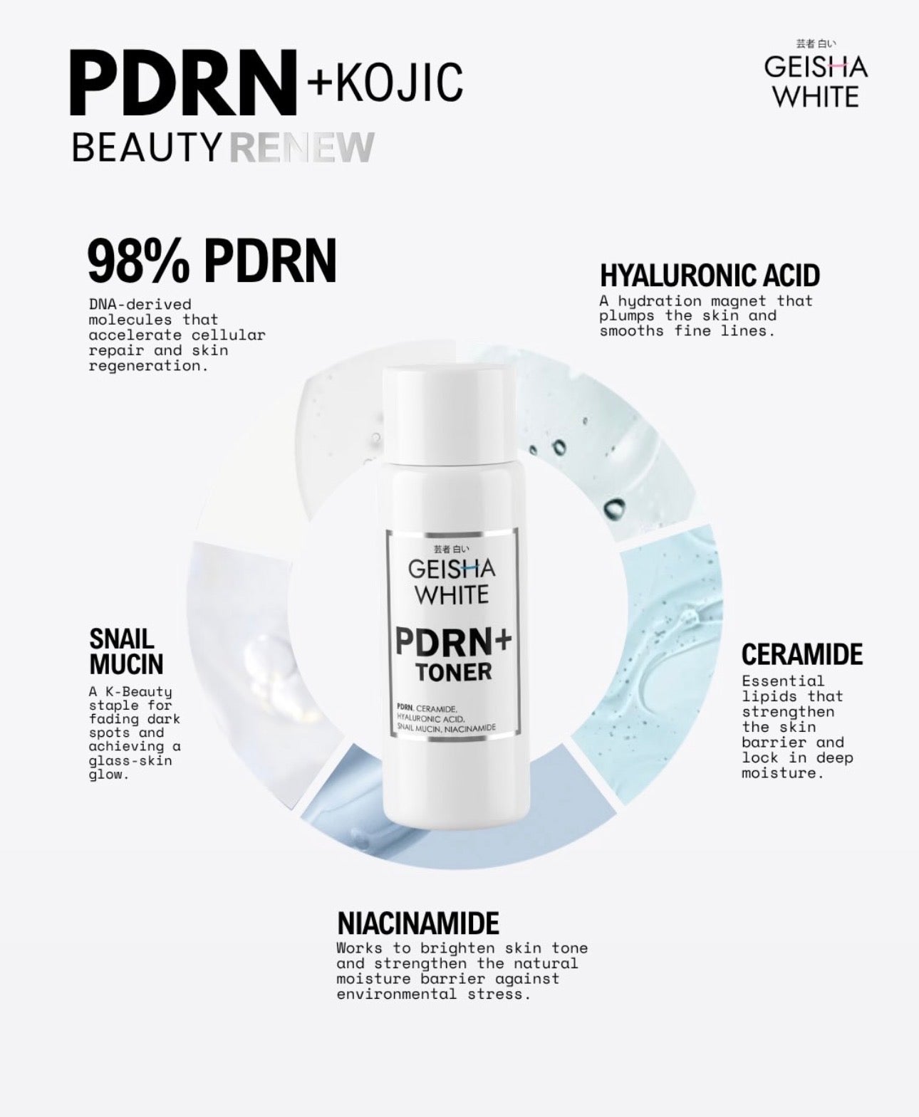 Geisha White Intense Brightening PDRN + Kojic Beauty Renew Kit