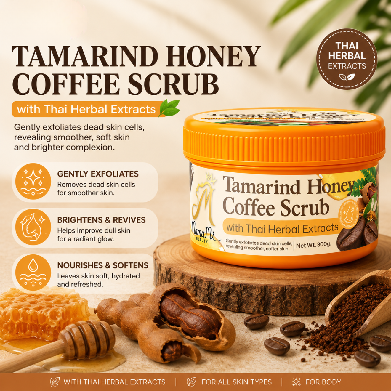 MamaMi Tamarind Honey Coffee Scrub 300g