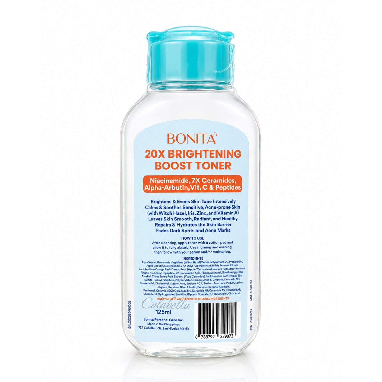 Bonita 20X Brightening Boost Toner (Niacinamide, Alpha Arbutin, Vitamin C & Ceramides) 125ml