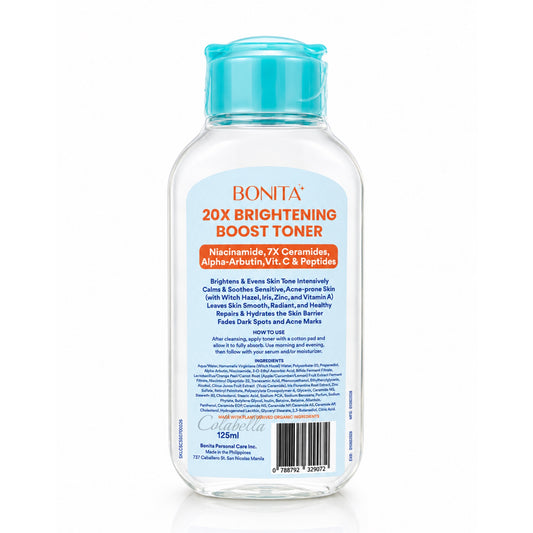 Bonita 20X Brightening Boost Toner (Niacinamide, Alpha Arbutin, Vitamin C & Ceramides) 125ml