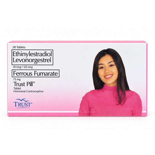 Trust Pills Ethinylestradiol Levonorgestrel 30mcg/125mcg Ferrous Fumarate 75mg (21 + 7 Tablets)