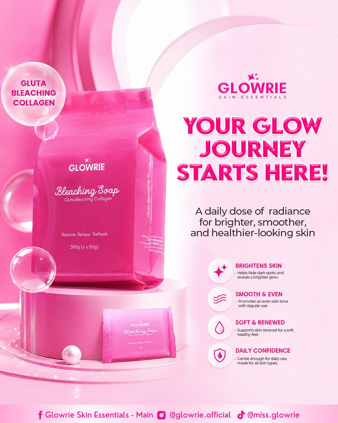 Glowrie Gluta Bleaching Collagen Soap (6pcs x 60g)