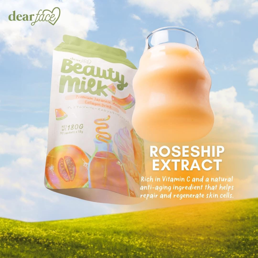 Dear Face Beauty Milk Premium Japanese Melon Collagen Drink (Choose a Size)