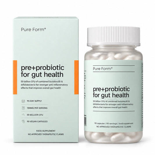 Pure Form Pre+Probiotic for Gut Health 90 Capsules
