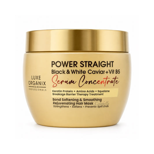 Luxe Organix Power STRAIGHT Black & White Caviar + Vitamin B5 Hair Mask 500ml