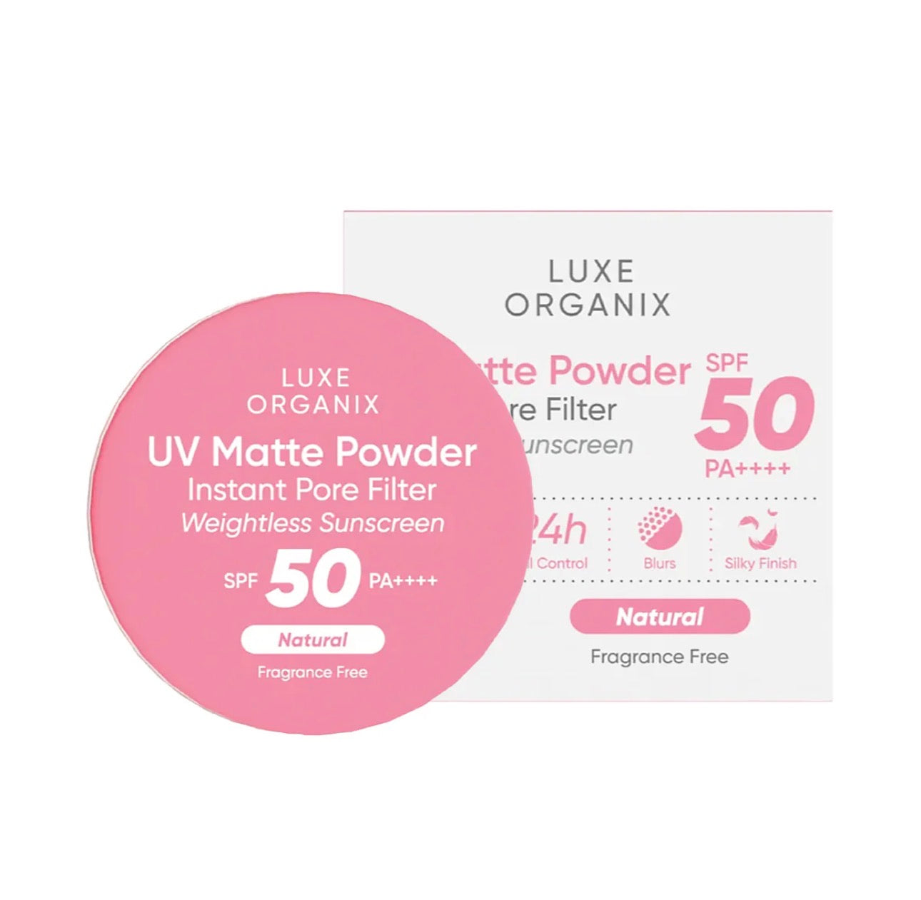 Luxe Organix 24H Zero Sebum Instant Pore Blurring Weightless Matte Powder SPF50 PA++++ Natural 15g