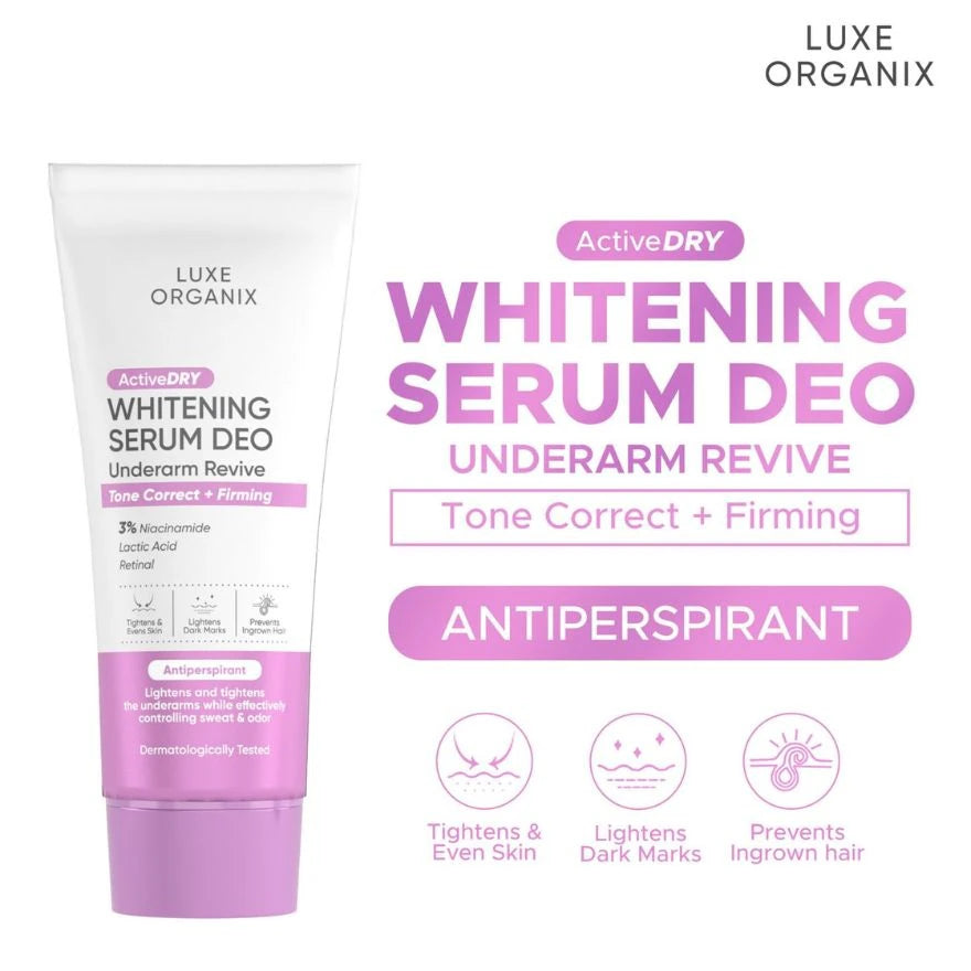 Luxe Organix Active Dry Whitening Serum Deodorant Underarm Revive 50g