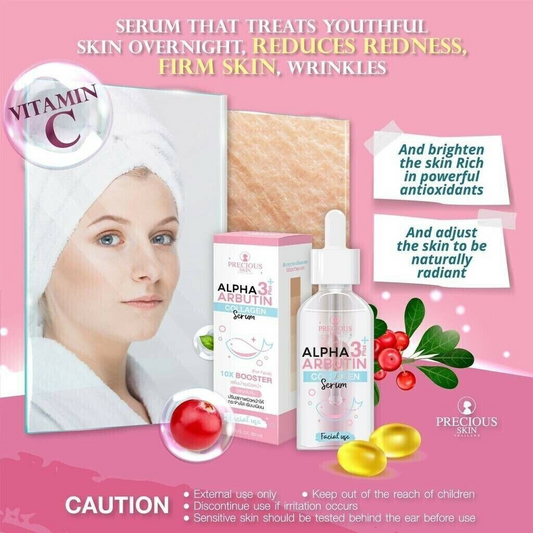 Alpha Arbutin 3+ Plus Collagen Whitening Facial Serum by Precious Skin Thailand 50ml