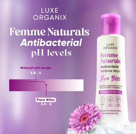 Luxe Organix Femme Naturals Pure Bliss Antibacterial Feminine Hygiene Wash 120ml
