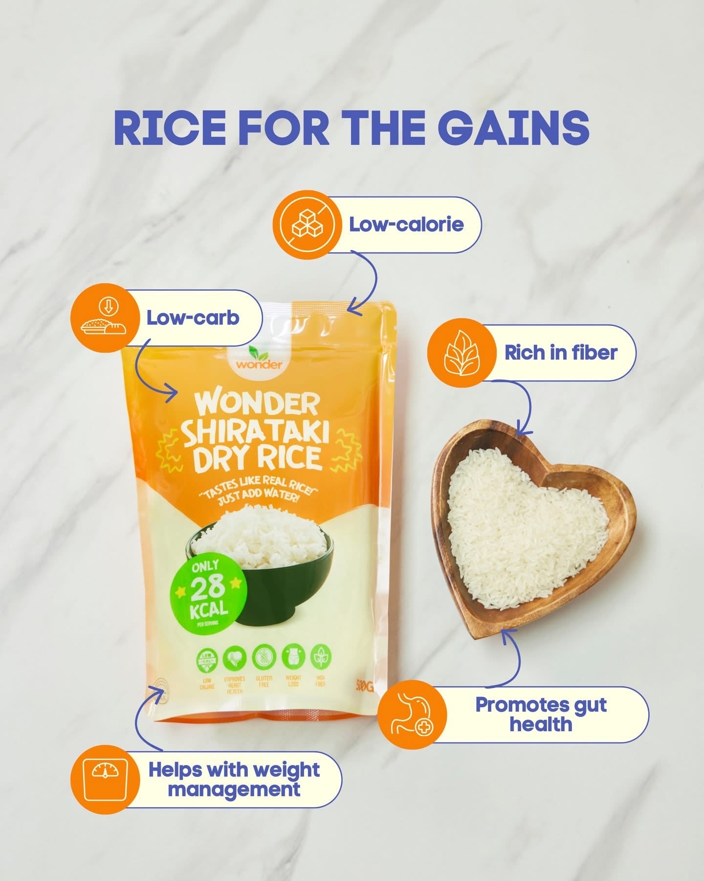 Wonder Dry Shirataki Rice 500g
