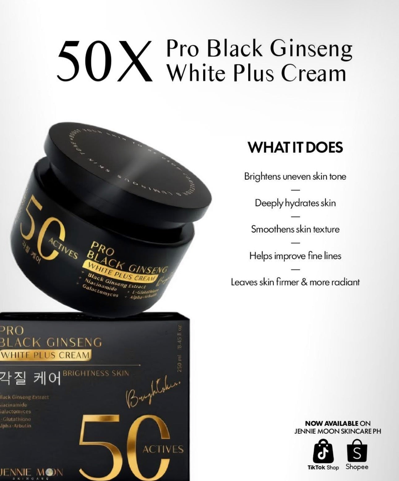 Jennie Moon Pro Black Ginseng White Plus Cream 250ml