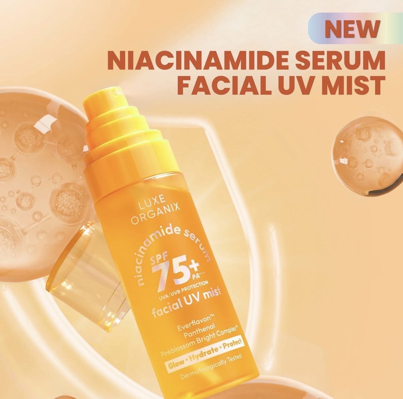 Luxe Organix Niacinamide Serum Facial UV Mist SPF 75+ PA++++ 80ml