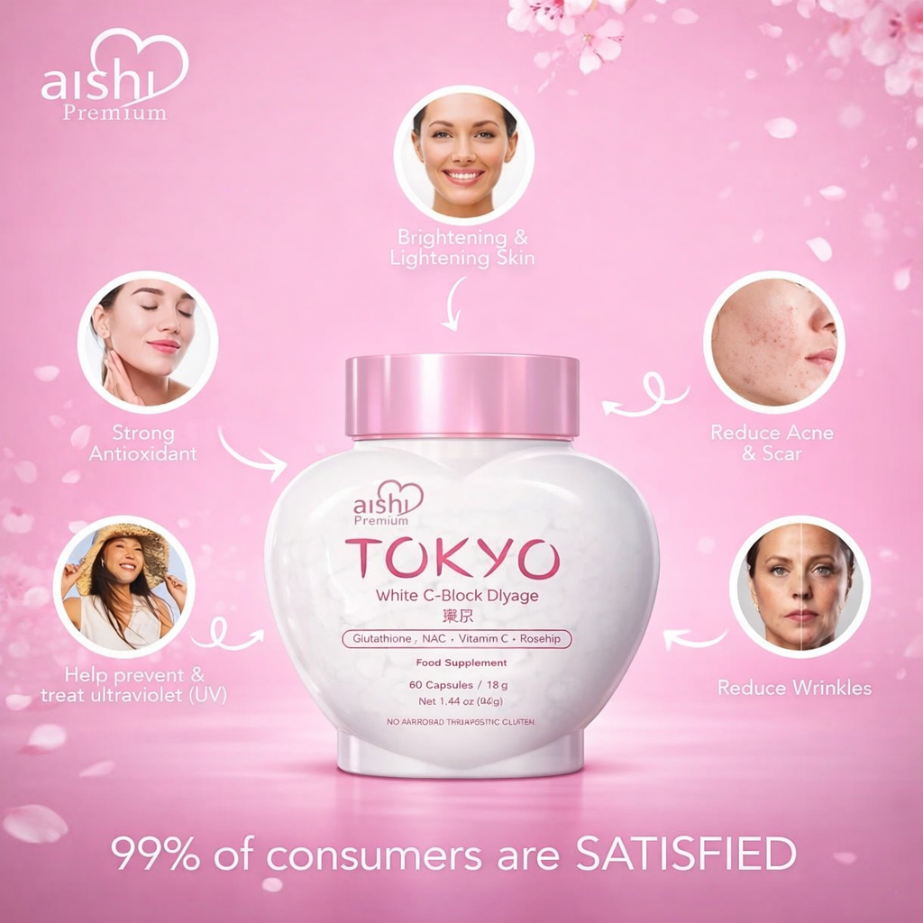 Aishi Premium Tokyo White C-Block Dyfage Glutathione (60 Capsules)