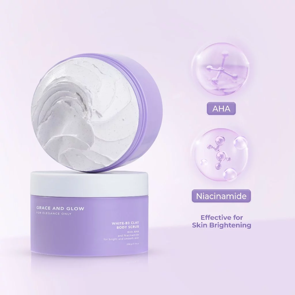 Grace and Glow White B3 Clay Body Scrub 220g