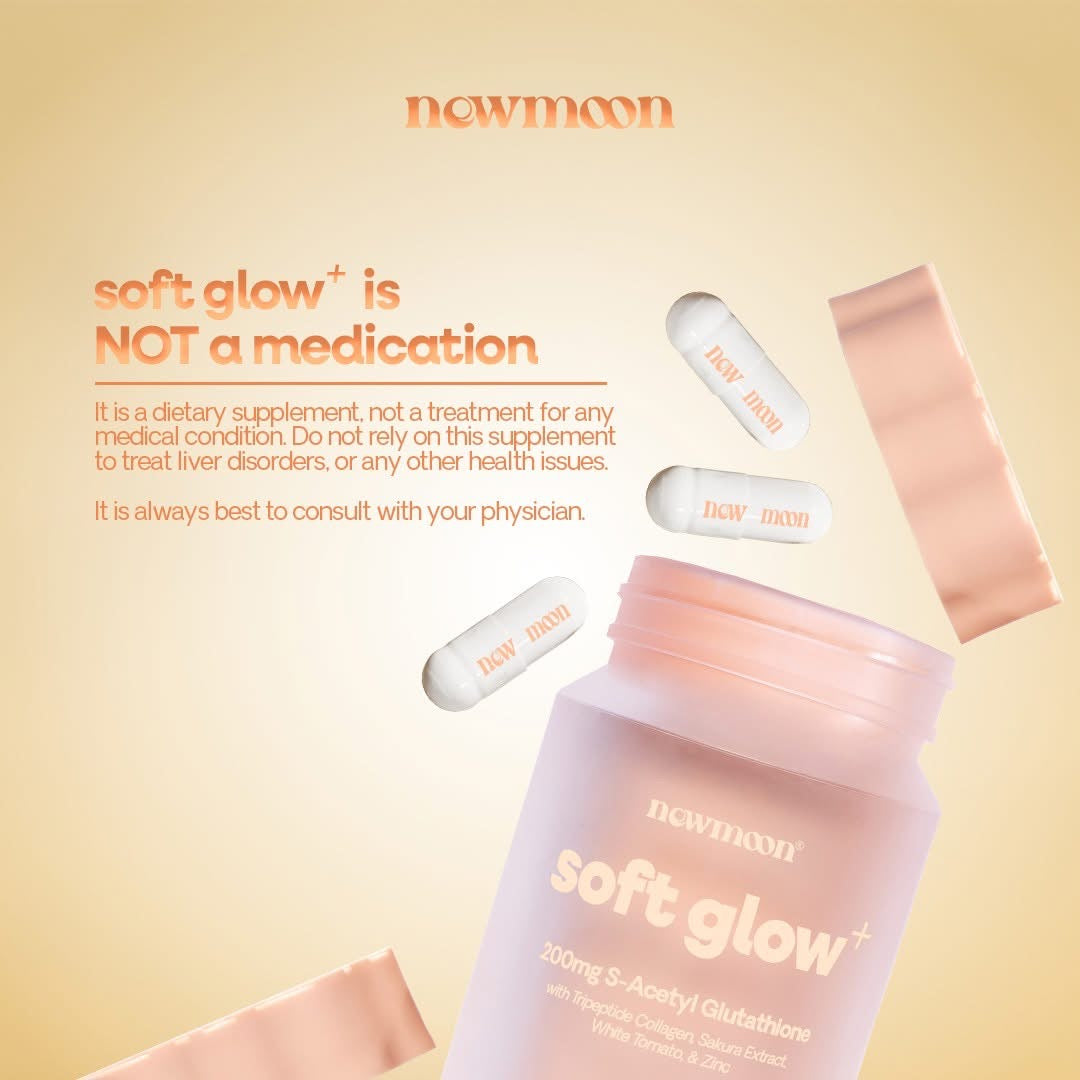 New Moon Soft Glow+ Glutathione Supplement New and Improved (30 Capsules)