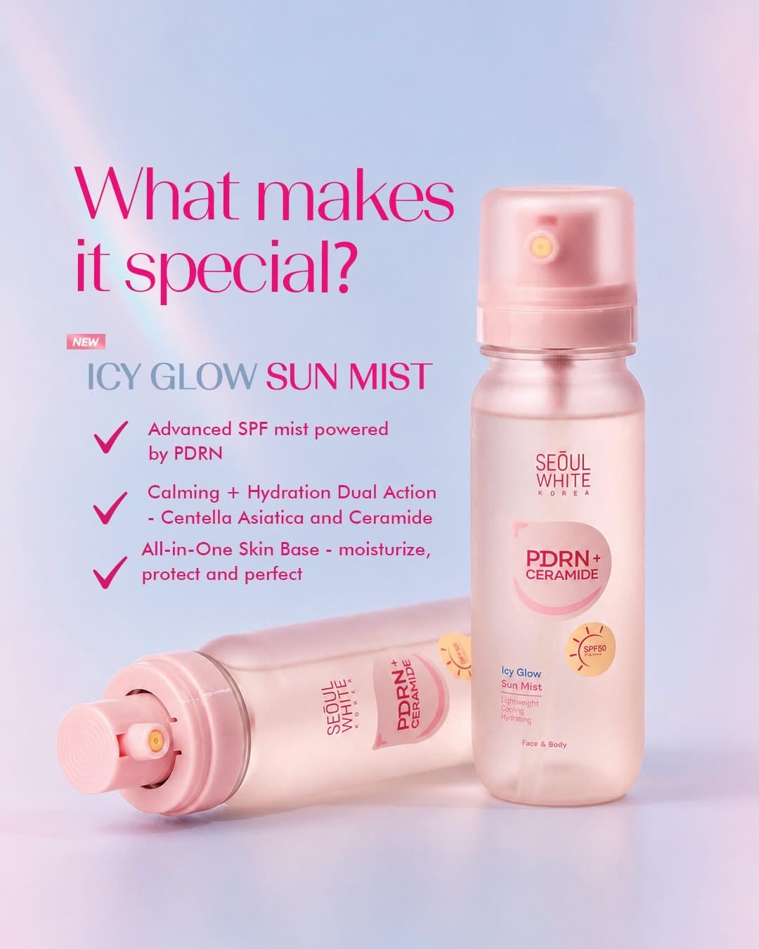 Seoul White Korea PDRN + Ceramide Icy Glow Sun Mist SPF50 85ml