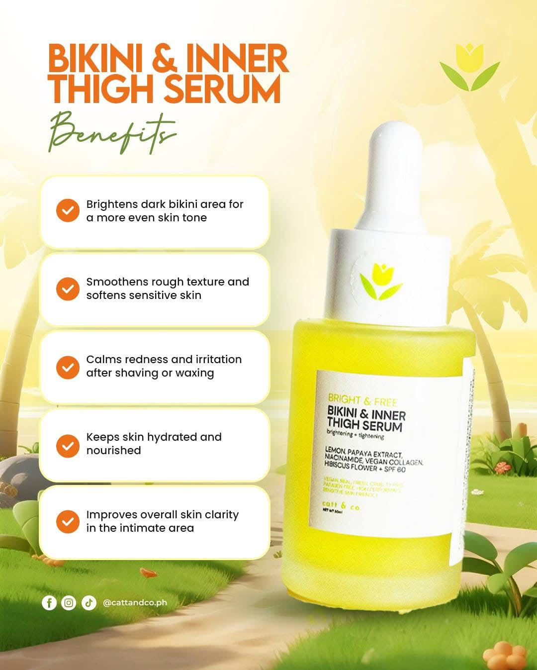 Catt & Co. Bright & Free Bikini and Inner Thigh Serum 30ml