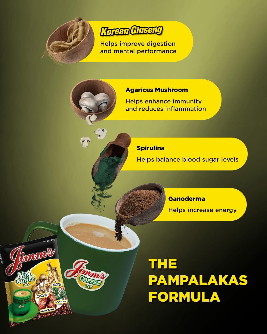 Jimm's 7-in-1 Coffee Mix (12 Sachets)