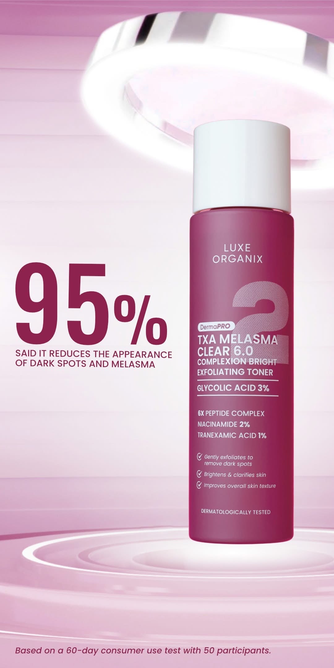 Luxe Organix TXA Melasma Clear Complexion Bright Toner 150ml