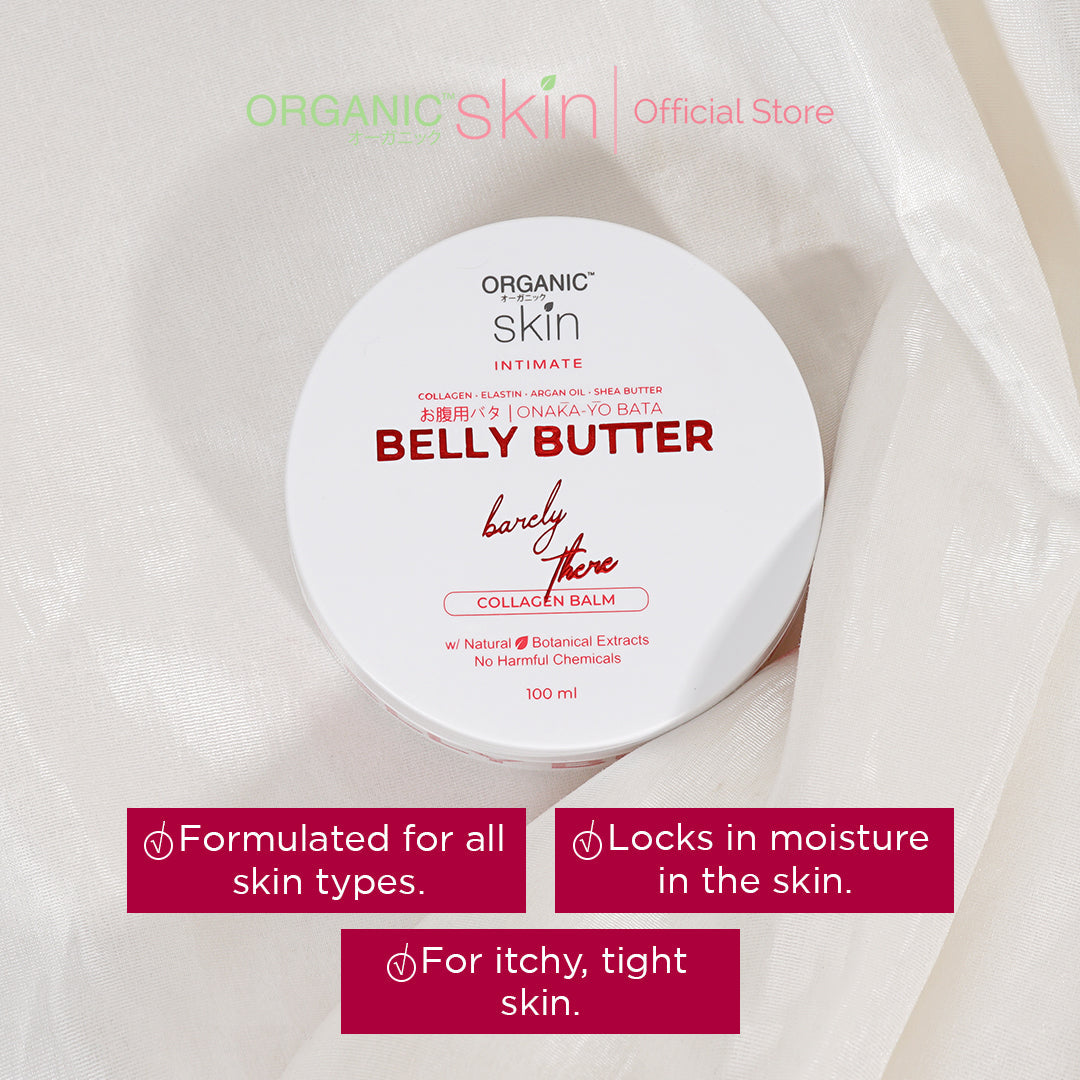 Organic Skin Japan Intimate Belly Butter for Stretch Marks Balm with Vitamin E & Collagen 100ml