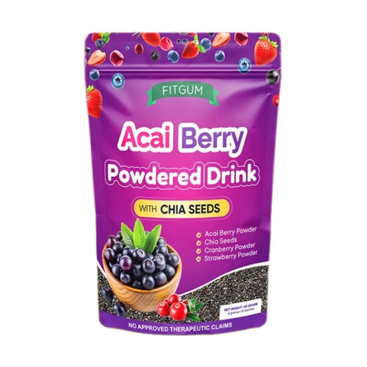 Fitgum Acai Berry Powdered Drink with Chia Seeds 10s