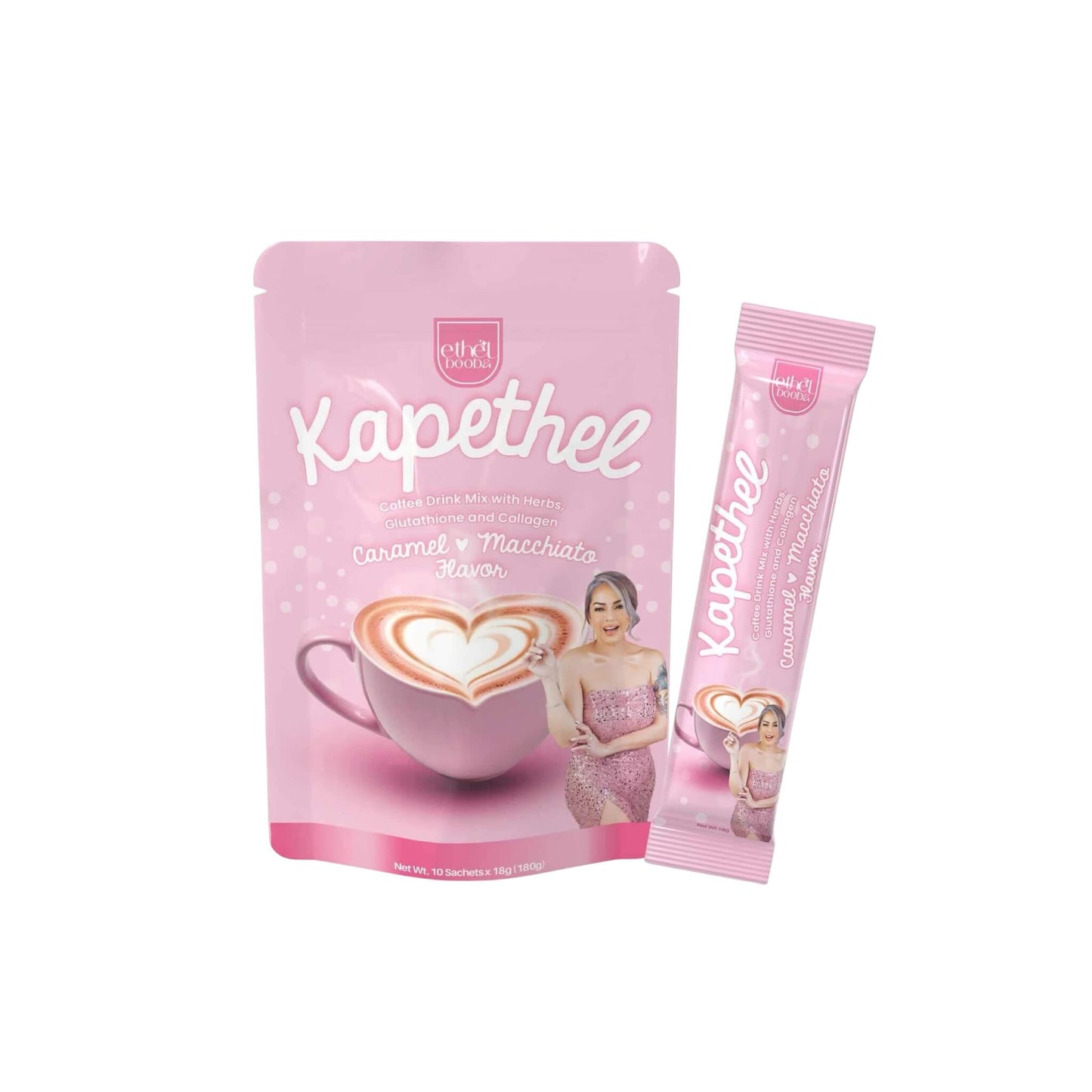 Kapethel Coffee Drink Mix with Herbs & Collagen Caramel Macchiato Flavor 10s