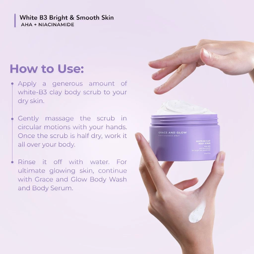 Grace and Glow White B3 Clay Body Scrub 220g