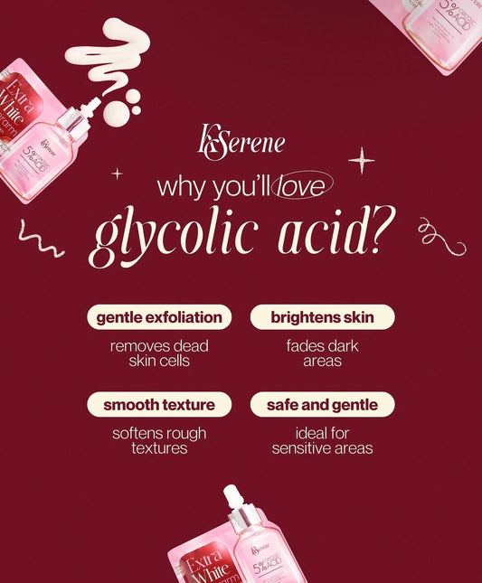 KSerene Extra White Underarm Serum Cream with 5% Glycolic Acid 30g