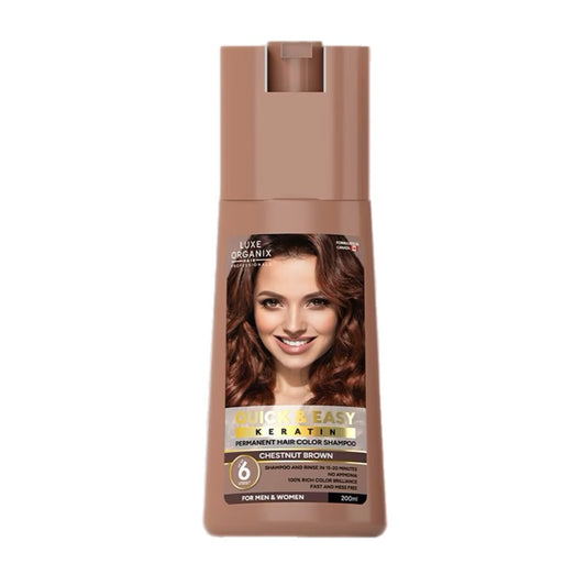 Luxe Organix Hair Color Shampoo Chestnut Brown 200ml
