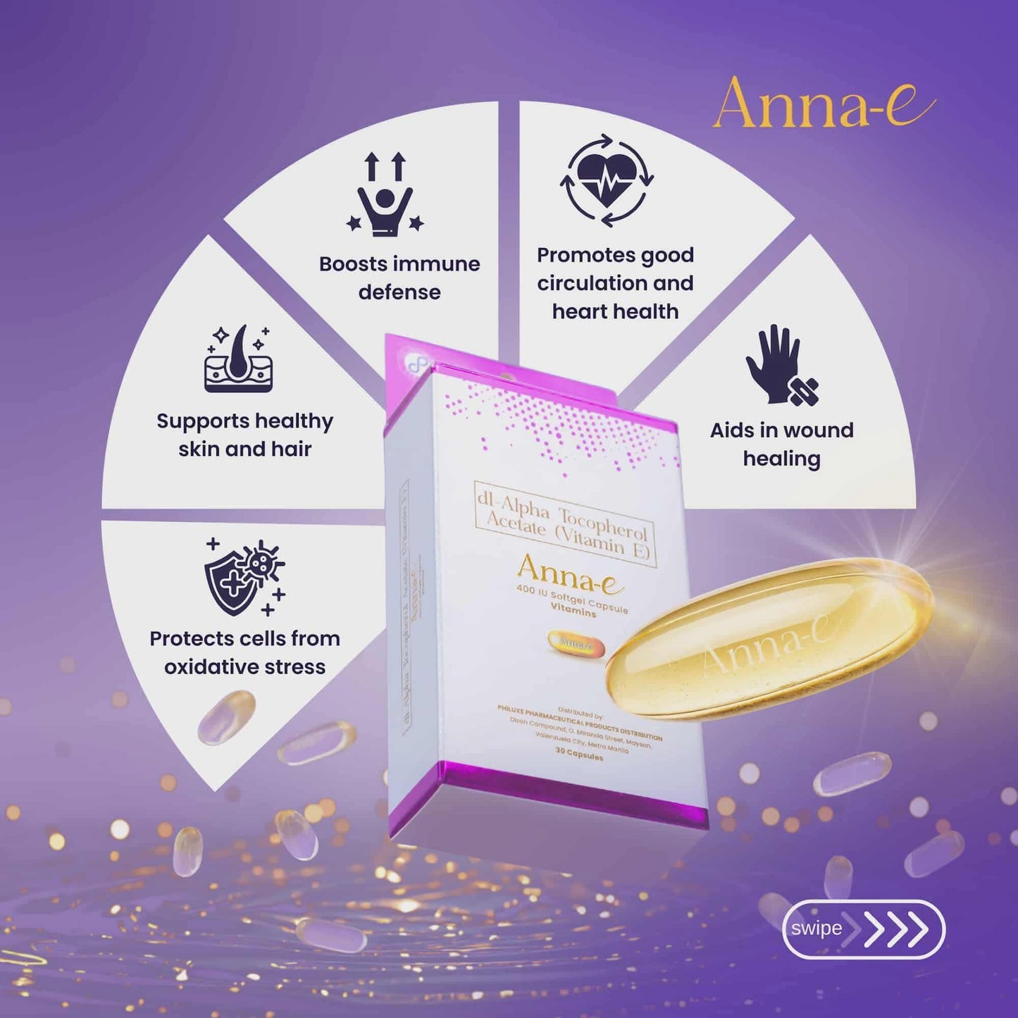 Anna-E 400 IU Softgel Capsule Vitamin E 30 caps