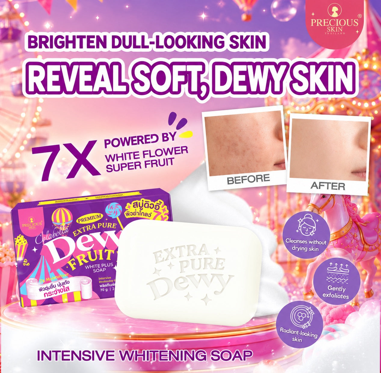 Precious Skin Thailand Premium Extra Pure Dewy Fruity White Plus Soap 70g