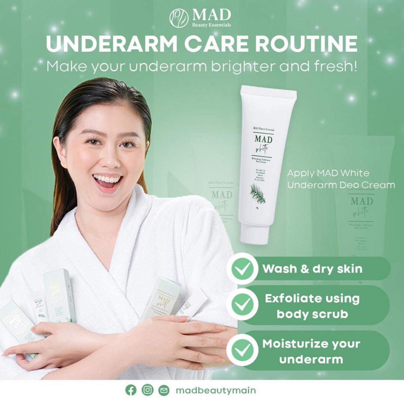 MAD White Whitening Underarm Deo Cream 30g