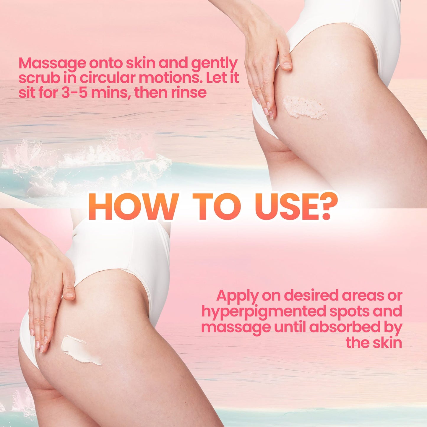 Luxe Organix Bye Bye Bum Bumps White and Clear Booty Cream 230g