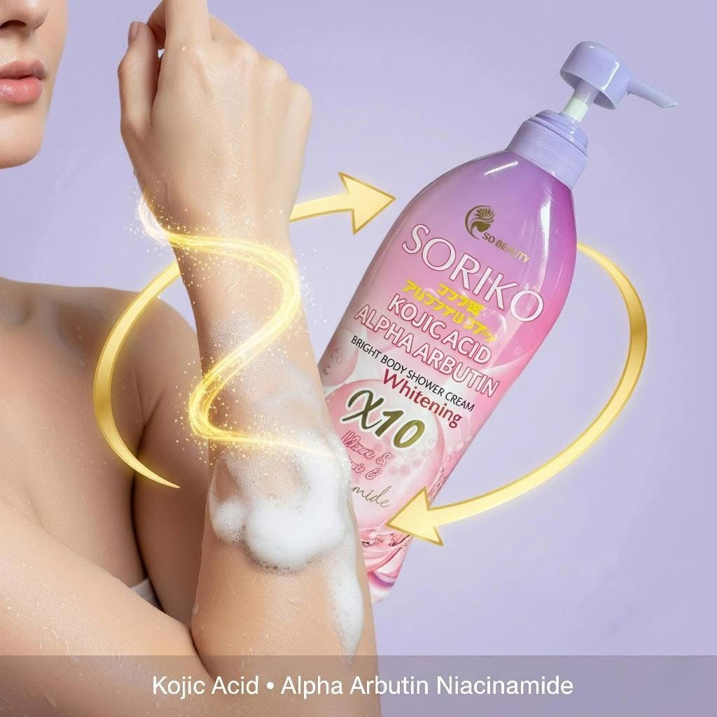 Soriko Kojic Acid Alpha Arbutin Bright Body Shower Cream 500ml