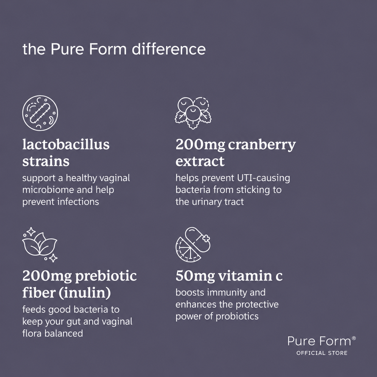 Pure Form Pre+Probiotic for Women 90 Capsules