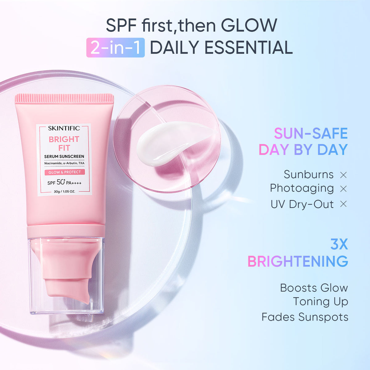 SKINTIFICBright Fit Serum Sunscreen SPF 50+ PA++++ 50g