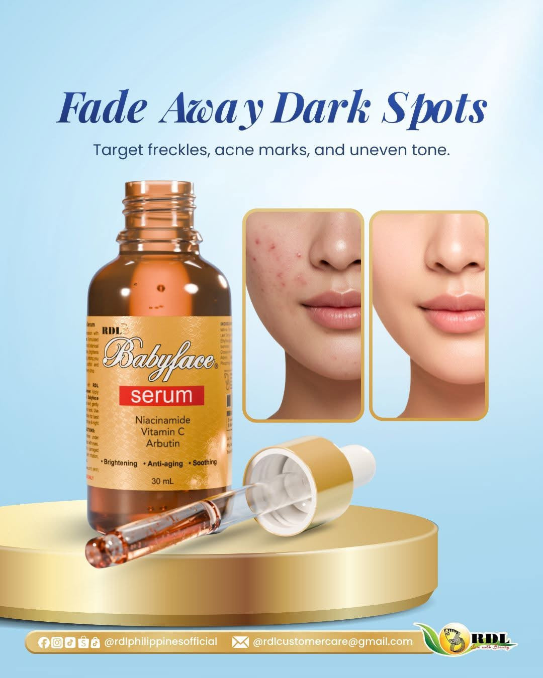 RDL Baby Face Serum (Niacinamide, Vit C, Arbutin) 30ml