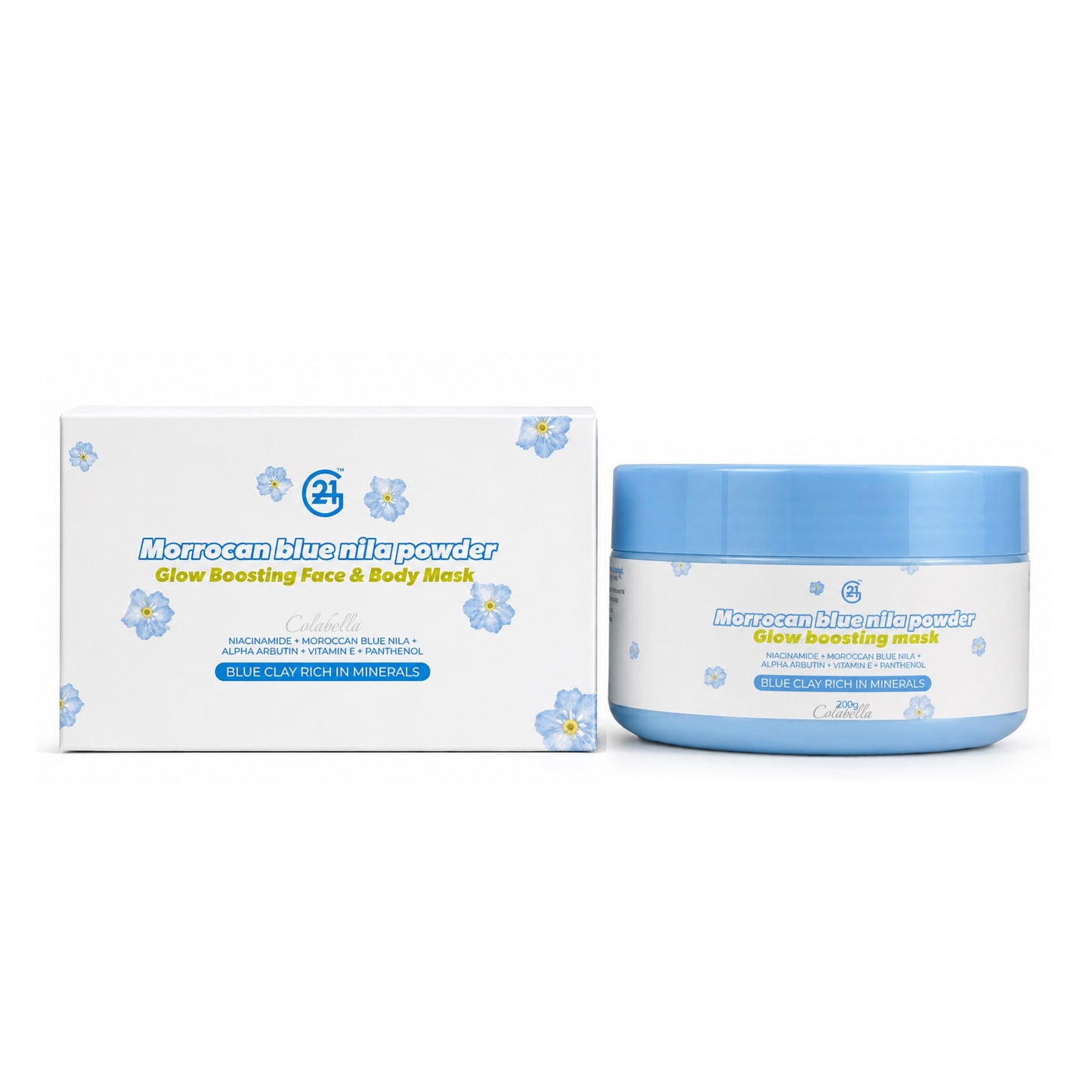 G21 Moroccan Blue Nila Powder Face & Body Mask 200g