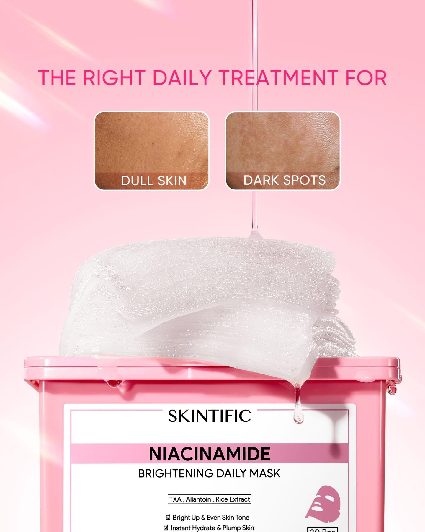 SKINTIFIC Niacinamide Brightening Daily Mask 30 Sheets