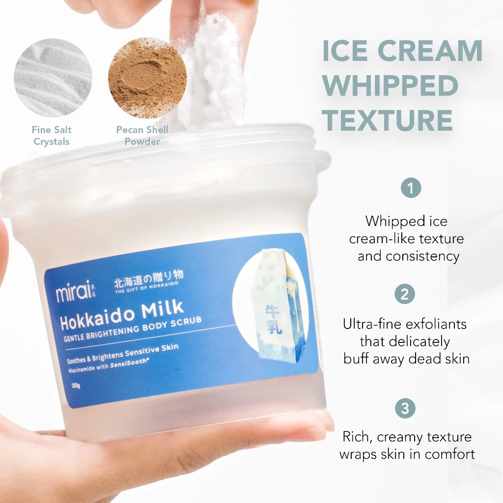 Mirai Hokkaido Milk Gentle Brightening Body Scrub 250g