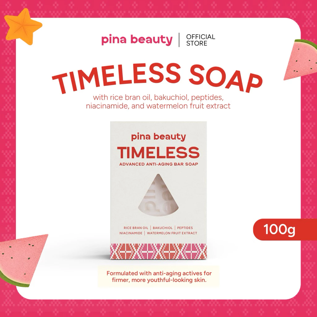 Pina Beauty Timeless Soap with Rice Bran Oil, Bakuchiol, Peptides & Niacinamide 100g (Anti-aging)