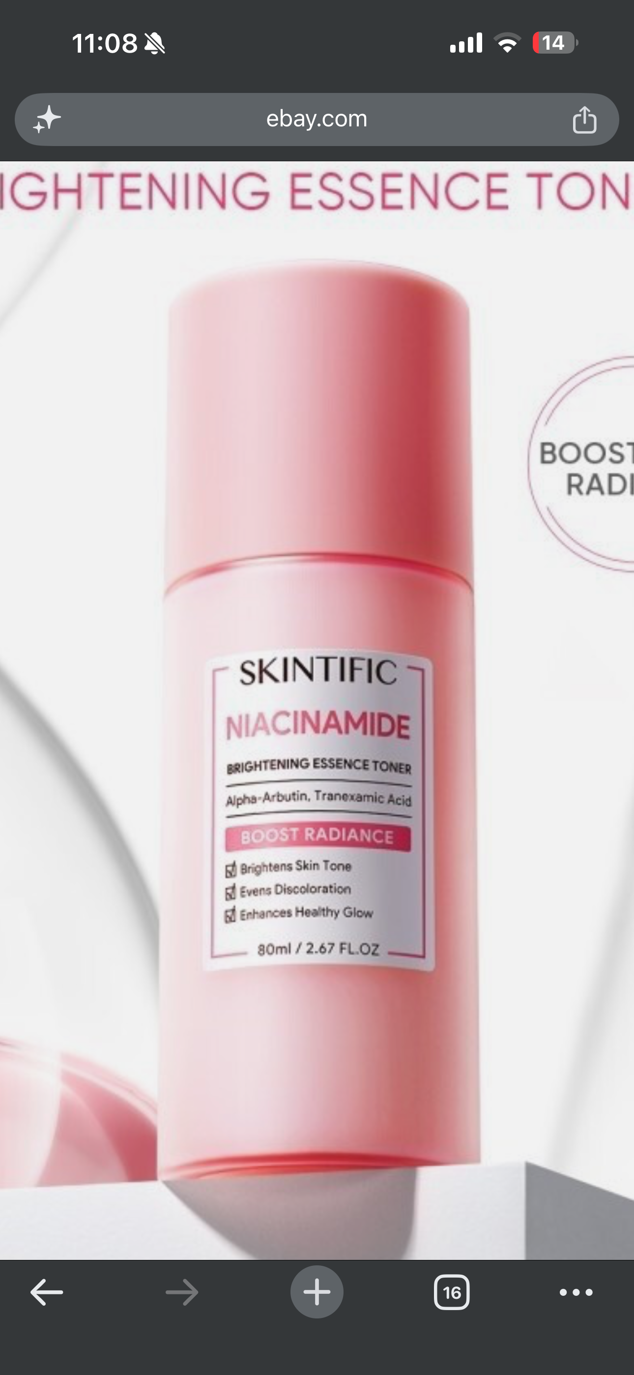 SKINTIFIC Niacinamide Brightening Essence Toner 80ml