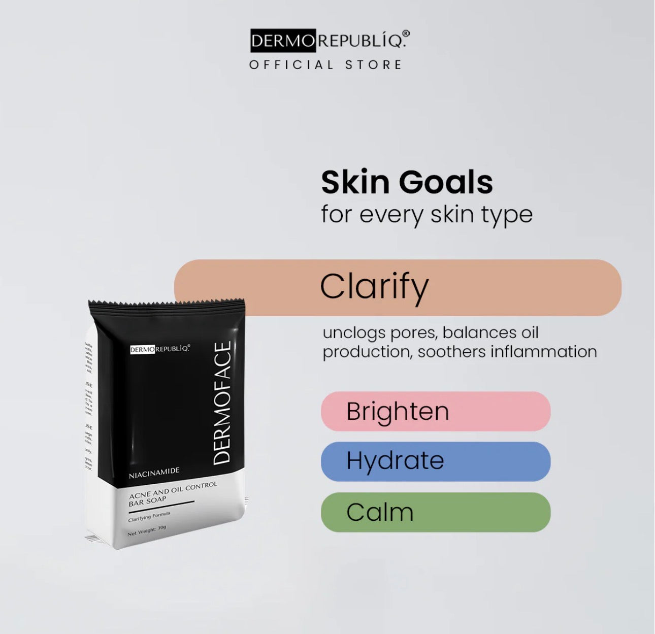 Dermorepubliq Niacinamide Acne And Oil Control Face Bar Soap 135g